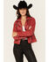 Image #2 - Mauritius Leather Women's Christy Scatter Star Leather Jacket, Red, hi-res