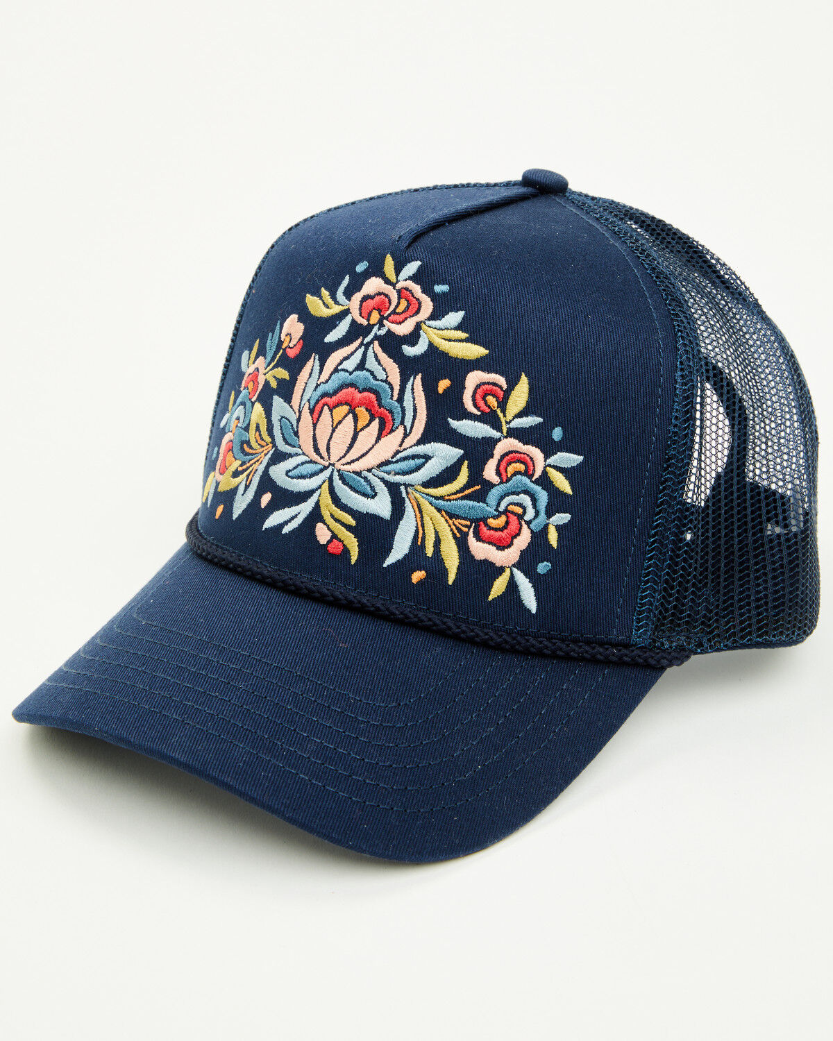 Image #1 - Shyanne Women's Primrose Floral Embroidered Ball Cap, Navy, hi-res