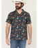 Image #1 - Cinch Men's Camp Space Cowboy Short Sleeve Button-Down Western Shirt, Navy, hi-res
