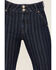 Image #2 - Rock & Roll Denim Women's Stripe Jacquard Dark Wash High Rise Flare Trouser Jeans, Blue, hi-res