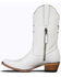 Lane Women's Fringe Star Western Boots - Snip Toe, White, hi-res