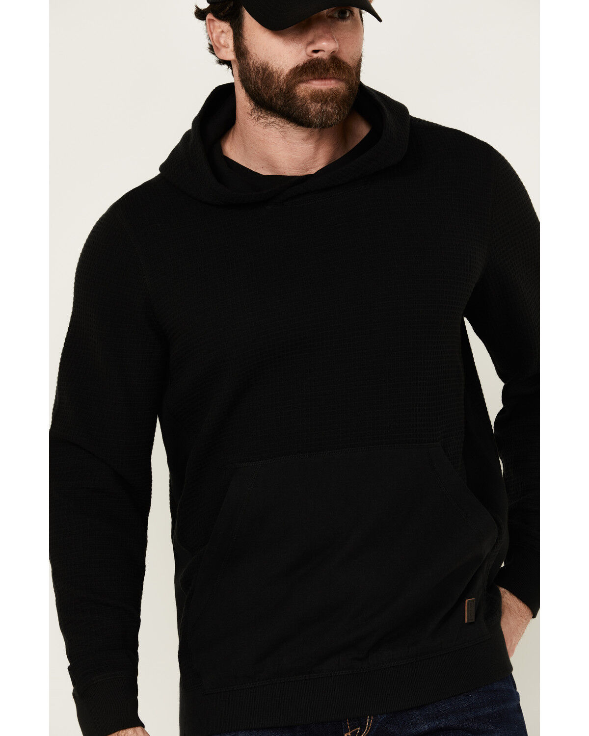 Image #3 - Brothers and Sons Men's Vander Solid Hooded Sweatshirt, Black, hi-res