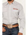 Image #3 - Wrangler Men's PBR Logo Printed Long Sleeve Snap Western Shirt, White, hi-res