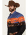 Image #2 - Wrangler Men's Checotah Border Print Long Sleeve Snap Western Shirt, Multi, hi-res