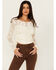 Image #1 - Shyanne Women's Side Tie Long Sleeve Top, Cream, hi-res