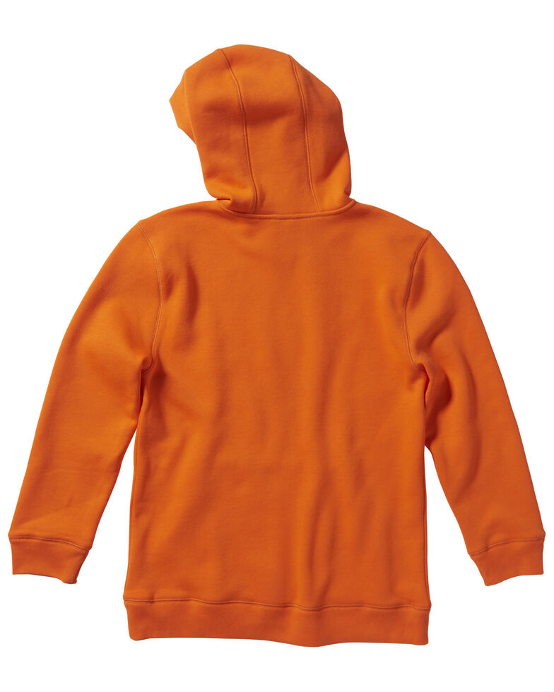  Carhartt Boys' (4-7) Orange Embroidered Logo Fleece Hooded Sweatshirt , Orange, hi-res