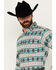 Image #2 - Ariat Men's Team Cruz Southwestern Print Long Sleeve Button-Down Western Shirt, Turquoise, hi-res