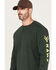 Image #2 - Hawx Men's Logo Graphic Work T-Shirt , Dark Green, hi-res