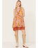 Image #1 - Miss Me Women's Floral Print Lace Sleeveless Mini Dress, Orange, hi-res