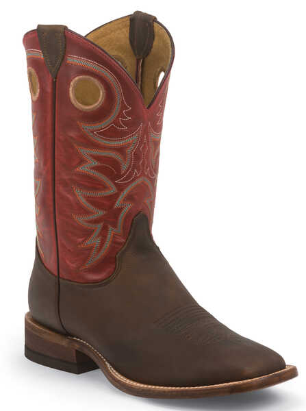 Justin Bent Rail Rough Rider Tobacco Cowboy Boots - Square Toe, Brown, hi-res