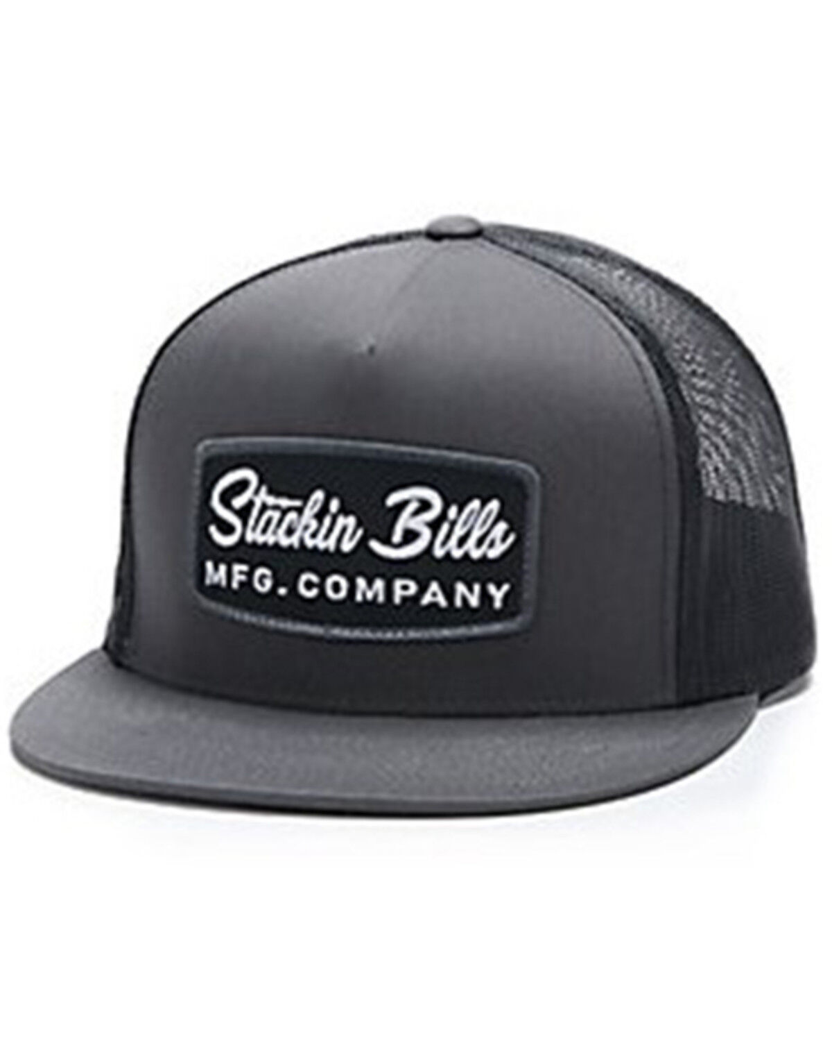 Image #1 - Stackin Bills Men's Stackin Bills Logo Mesh Back Trucker Cap, Grey, hi-res