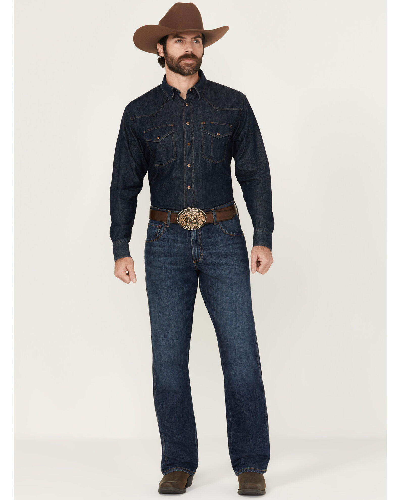 Image #1 - Wrangler Retro Men's Medium Wash Low Rise Relaxed Bootcut Jeans, Indigo, hi-res