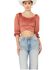 Image #2 - Beyond The Radar Women's Faux Suede Tie Back Top, Rust Copper, hi-res