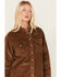 Image #2 - Wrangler Women's Corduroy Long Sleeve Snap Western Overshirt, Brown, hi-res