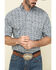 Tuf Cooper Men's Competition White Stretch Paisley Print Short Sleeve Western Shirt , Blue, hi-res