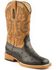 Roper Faux Leather Ostrich Print Cowboy Boots - Square Toe, Black, hi-res