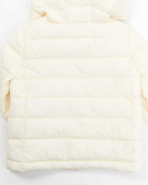 Image #3 - Urban Republic Girls' Quilted Packable Puffer Hooded Jacket, Cream, hi-res