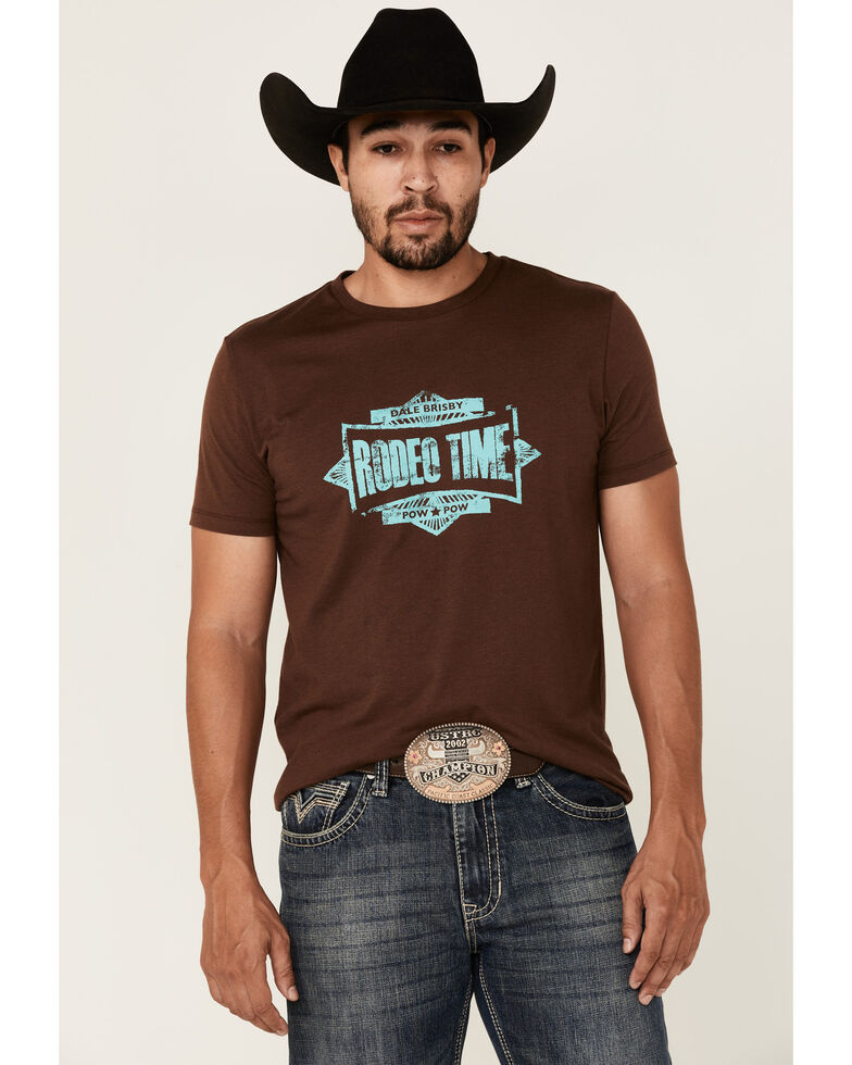 Dale Brisby Men's Brown Rodeo Time Graphic Short Sleeve T-Shirt , Brown, hi-res