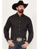 Image #1 - Cinch Men's Geo Print Long Sleeve Button-Down Western Shirt, Black, hi-res
