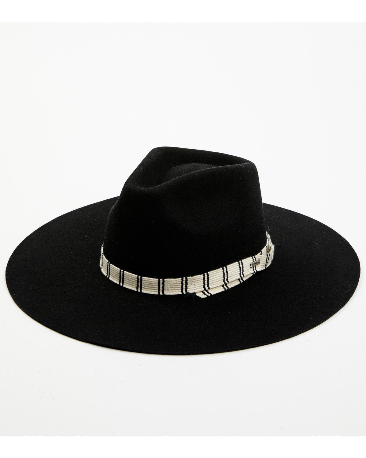 Image #1 - Brixton Women's Leigh Felt Fedora, Black, hi-res
