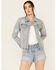 Image #1 - Blue B Women's Light Wash Embellished Star Button-Down Denim Jacket, Light Wash, hi-res