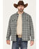 Image #1 - Cody James Men's Polar Bonded Plaid Button Down Flannel, Grey, hi-res