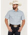 Image #1 - Gibson Men's Wildcat Striped Short Sleeve Western Snap Shirt, Steel, hi-res
