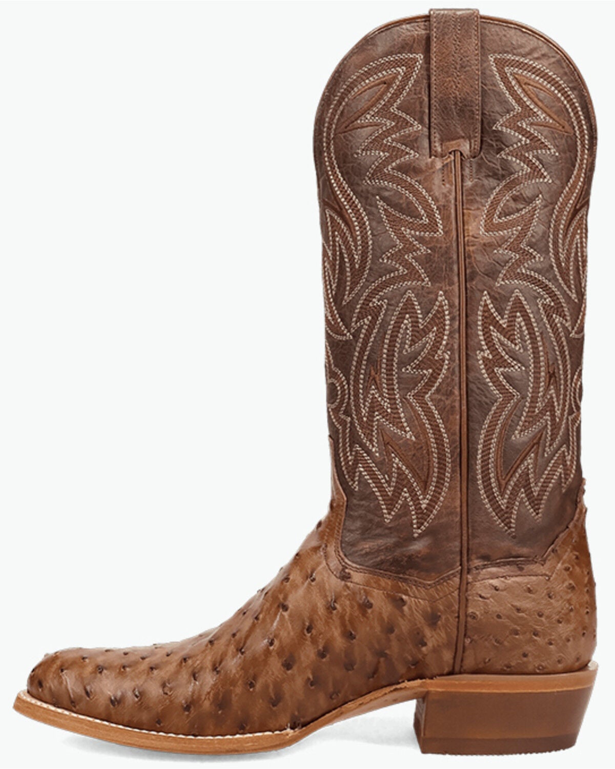 Image #3 - Dan Post Men's Gauge Exotic Ostrich Western Boots - Round Toe, Brown, hi-res