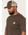 Image #2 - Carhartt Men's Iconic Short Sleeve Pocket Work Shirt, Brown, hi-res