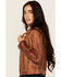 Image #2 - 26 International Women's Faux Leather Jacket, Brown, hi-res