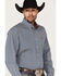 Image #2 - Cinch Men's Large Geo Print Long Sleeve Button Down Western Shirt , Navy, hi-res