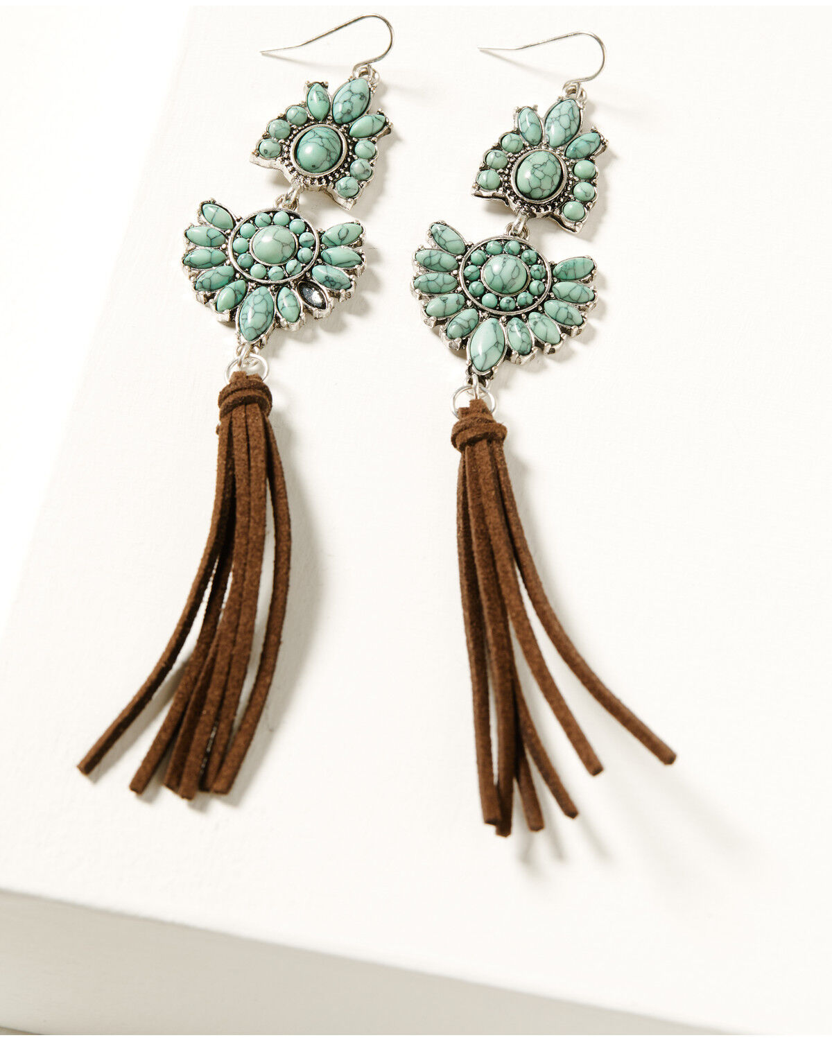 Image #1 - Shyanne Women's Antique Silver Tassel Earrings, Silver, hi-res