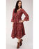 Studio West Women's Red Tiered Floral Prairie Dress , Red, hi-res