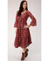 Studio West Women's Red Tiered Floral Prairie Dress , Red, hi-res