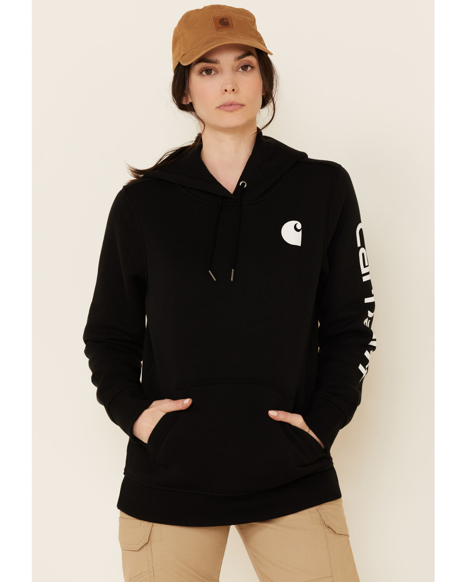 Women's carhartt clarksburg hot sale graphic sleeve pullover sweatshirt