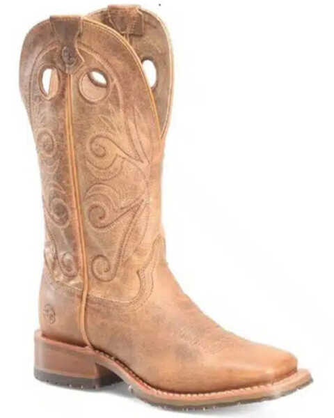Double H Women's 12" Kenna Slip Resistant Western Boots - Broad Square Toe, Brown, hi-res