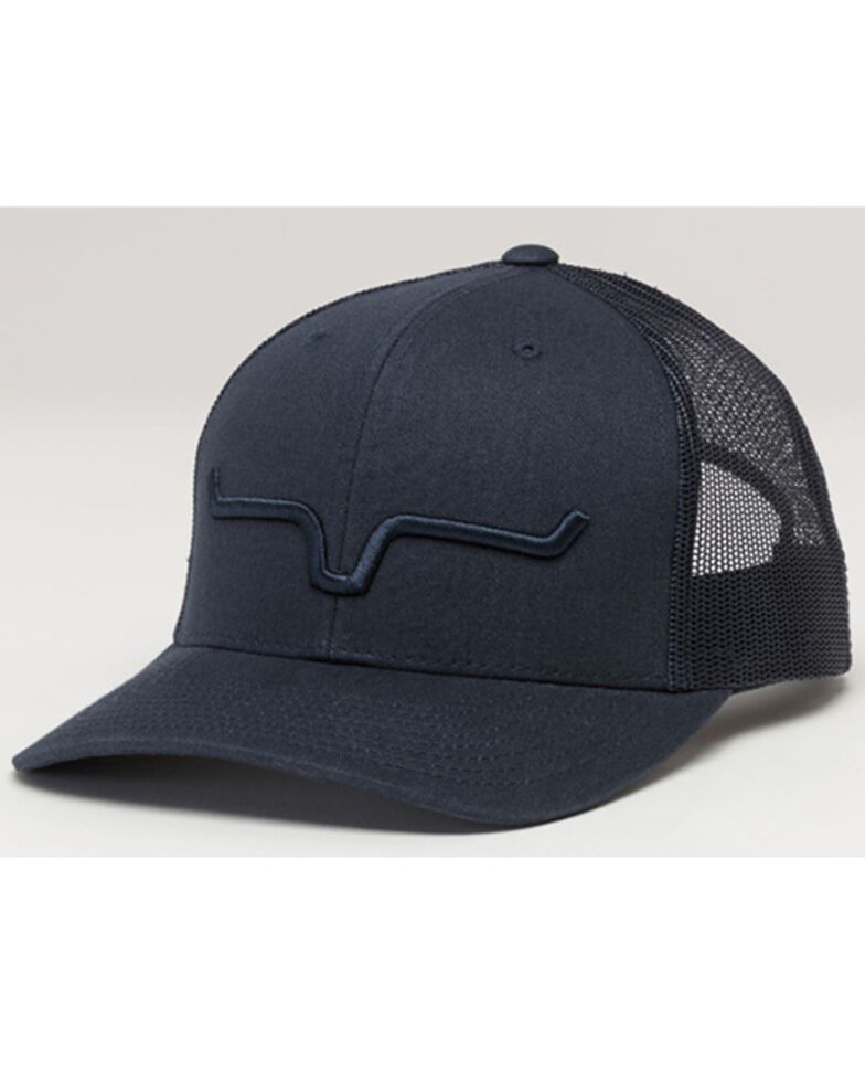Kimes Ranch Men's Black Weekly Trucker Embroidered Logo Mesh-Back Ball Cap , Black, hi-res