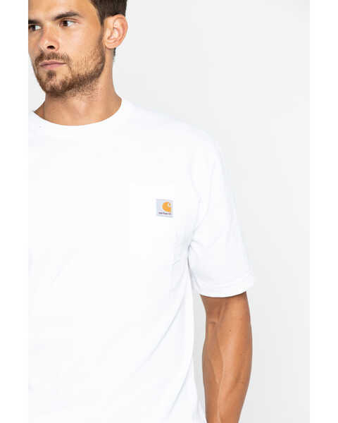 Image #2 - Carhartt Men's Loose Fit Heavyweight Logo Pocket Work T-Shirt, White, hi-res