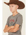 Image #2 - Wrangler Boys' Stay Wild Short Sleeve Graphic T-Shirt, Grey, hi-res