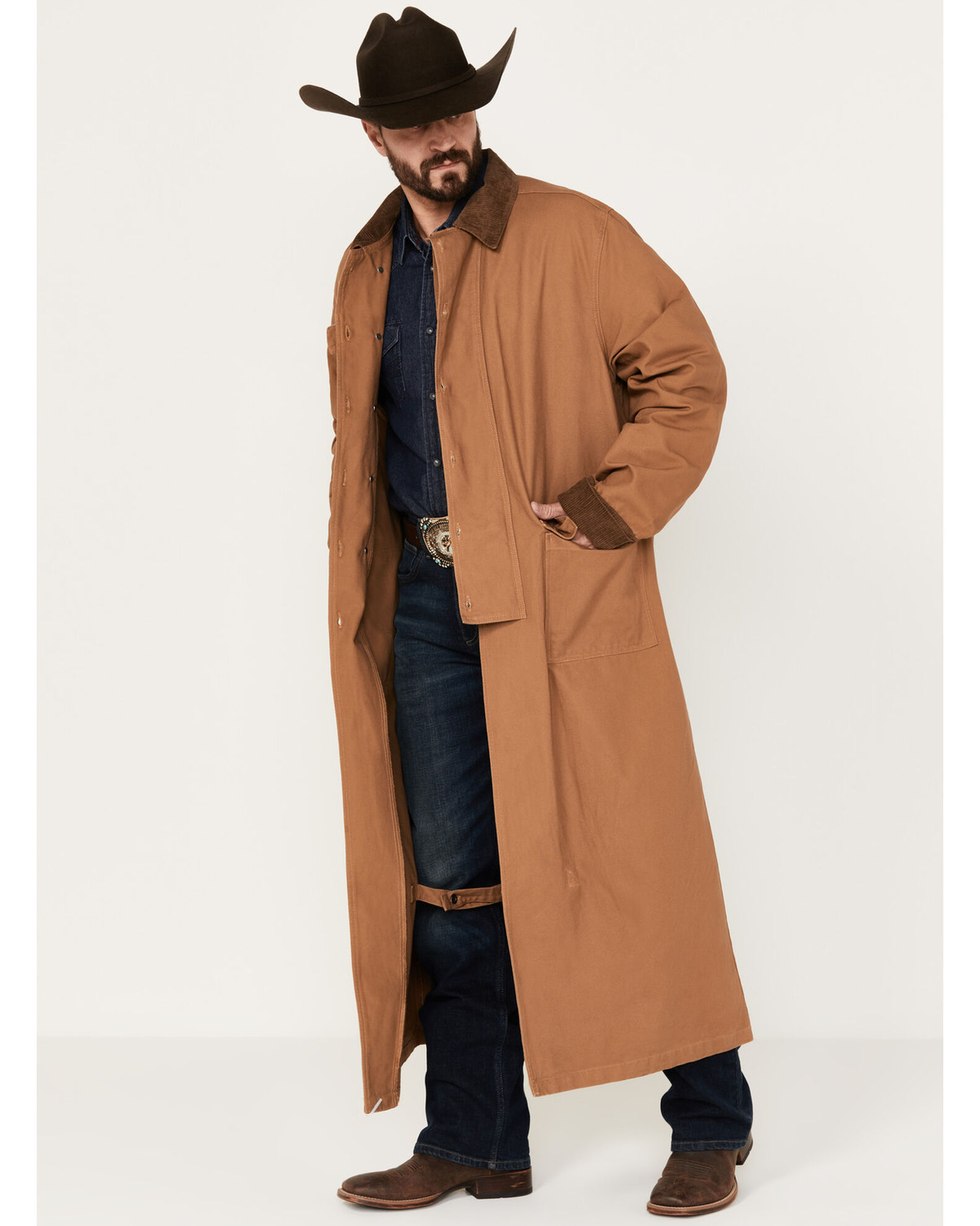 Mens long duster coat hotsell