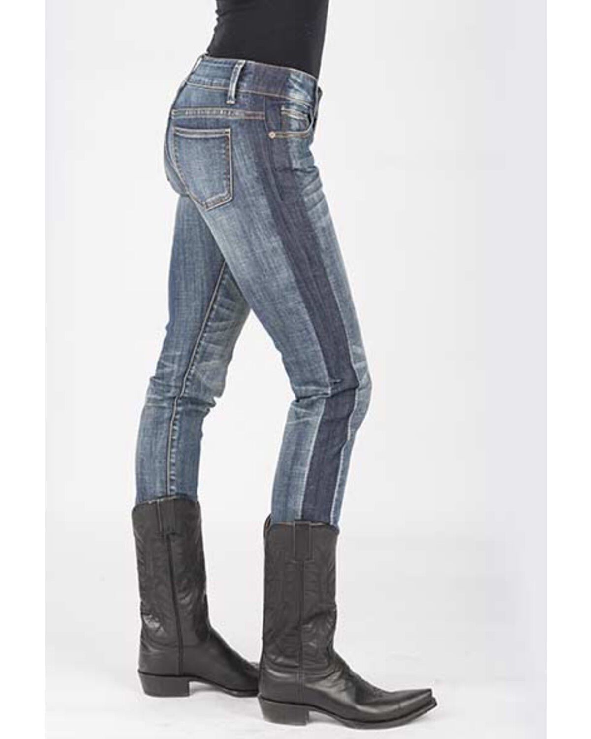 Image #1 - Stetson Women's 503 pixie Stix Fit Straight Leg Jeans, Blue, hi-res