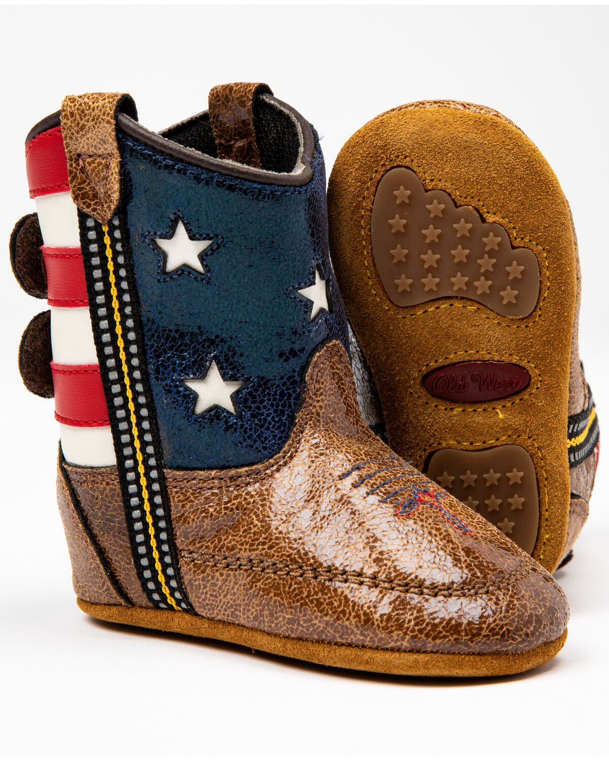 Image #2 - Boot Barn Infant Boys' Flag Poppet Western Boots - Round Toe, Red/white/blue, hi-res