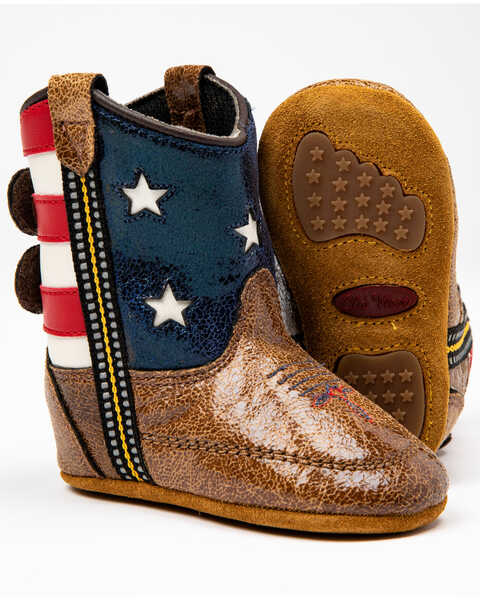 Cody James Infant Boys' Flag Poppet Western Boots - Round Toe, Red/white/blue, hi-res