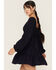Image #2 - Originality Women's Boot Barn Exclusive Solid Long Sleeve Mini Dress, Navy, hi-res