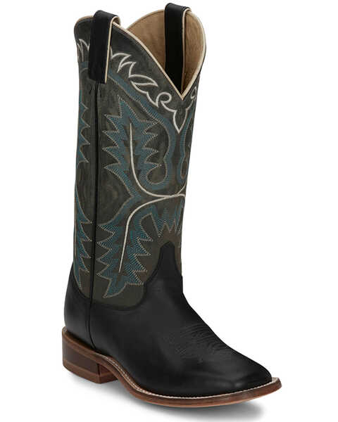 Image #1 - Justin Women's Stella Western Boots - Broad Square Toe , Black, hi-res