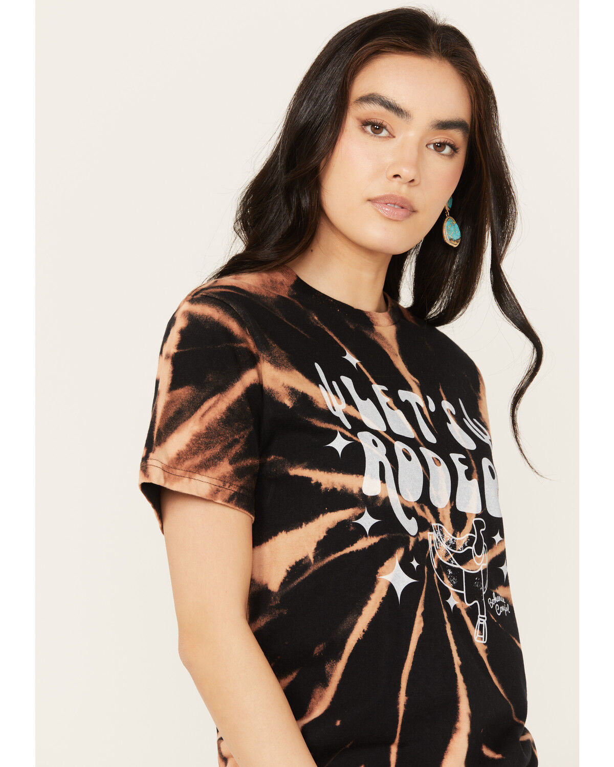 Image #2 - Bohemian Cowgirl Women's Let's Rodeo Short Sleeve Graphic Tee, Black, hi-res