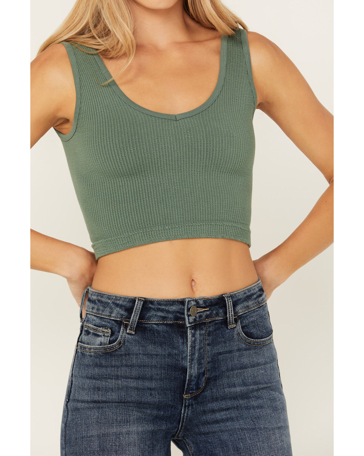 Image #3 - By Together Women's Seamless V Neck Tank Top, , hi-res