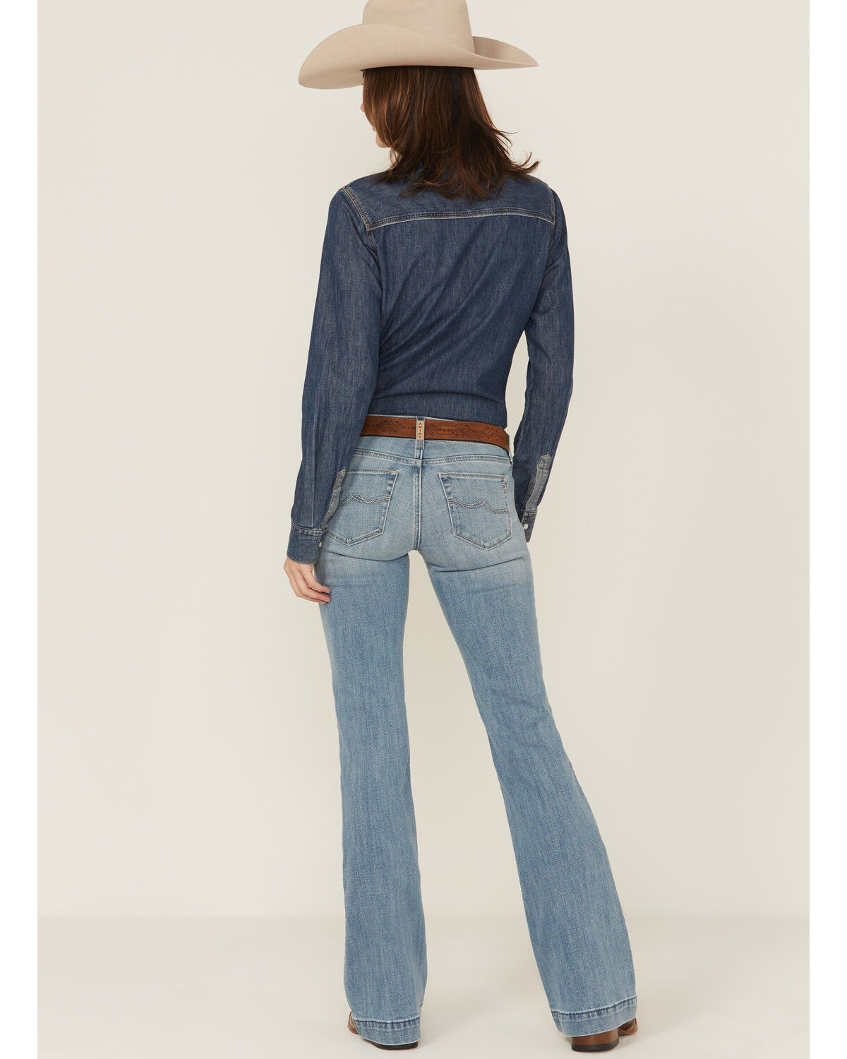 Image #1 - Ariat Women's Zoe Medium Wash Mid Rise Trouser Stretch Denim Jeans, Medium Wash, hi-res