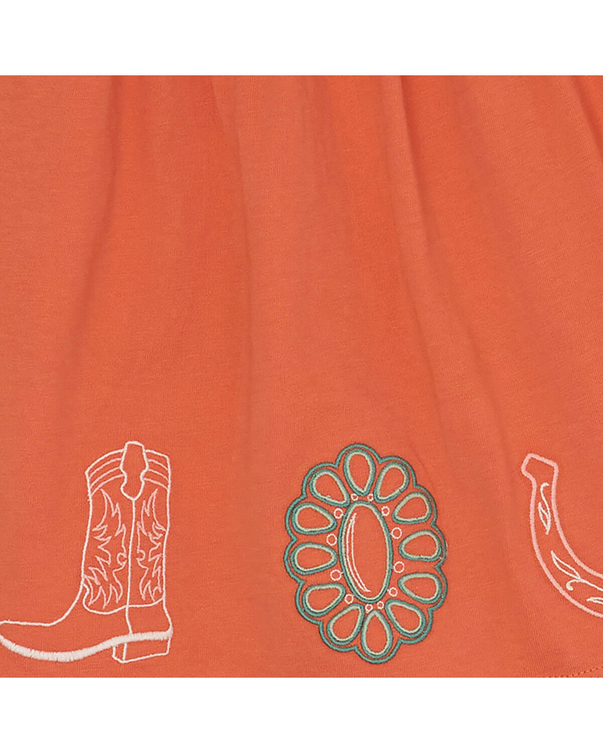 Image #3 - Wrangler Infant Girls' Print Long Sleeve Dress And Diaper Cover - 2 Piece, Coral, hi-res