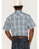 Image #4 - Cowboy Hardware Men's Arroyo Large Plaid Print Short Sleeve Snap Western Shirt , Steel, hi-res